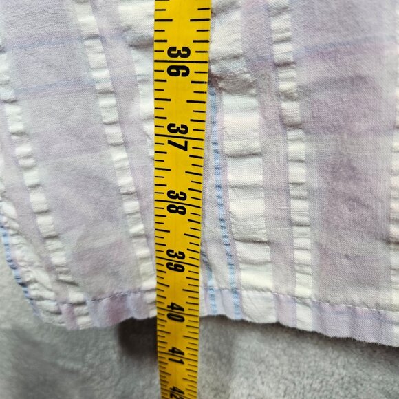 Croft & Barrow Robe night gown Womens XL Zip Pockets crinkle embroidered granny - Picture 6 of 15